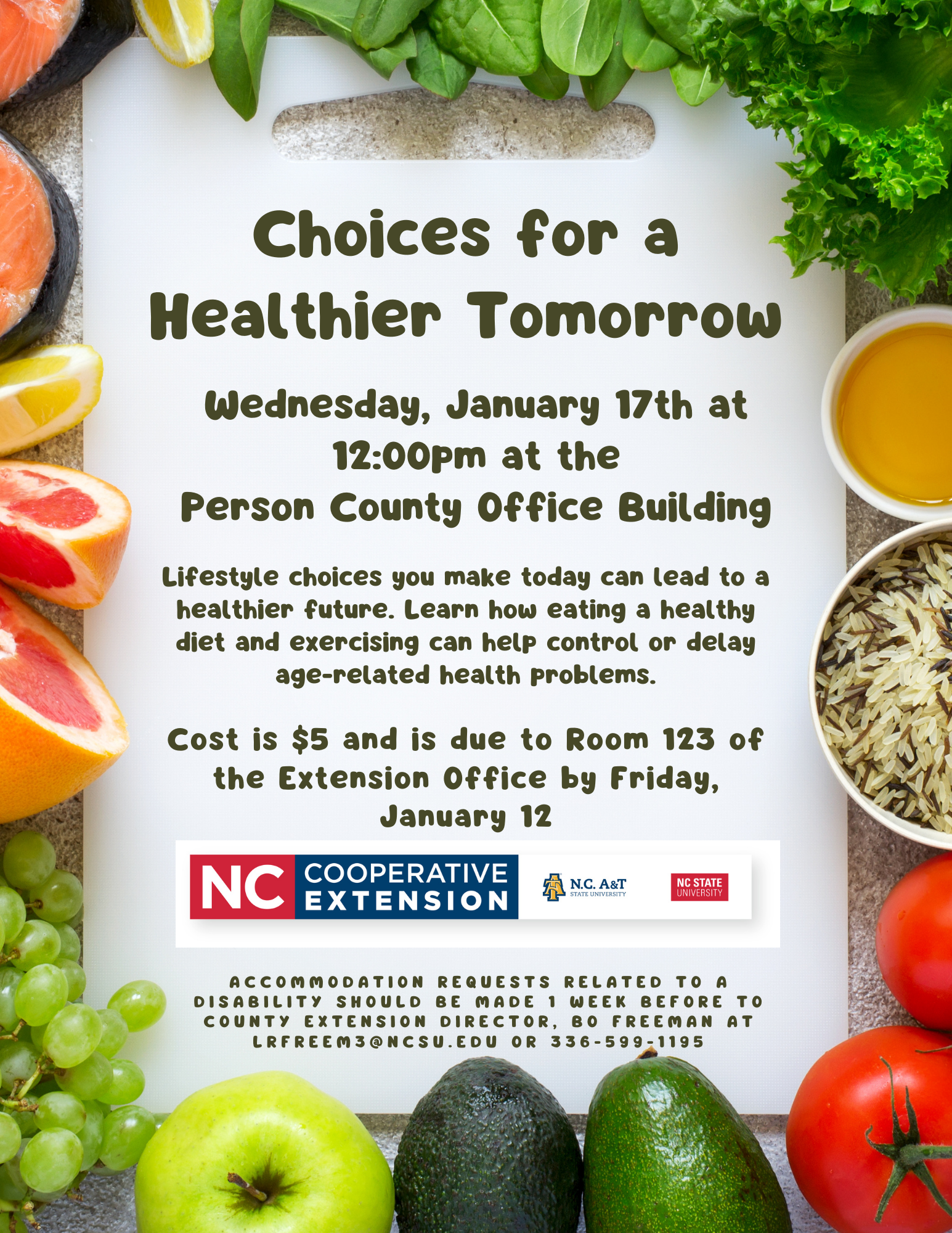 Choices for Healthier Tomorrow Workshop Flier