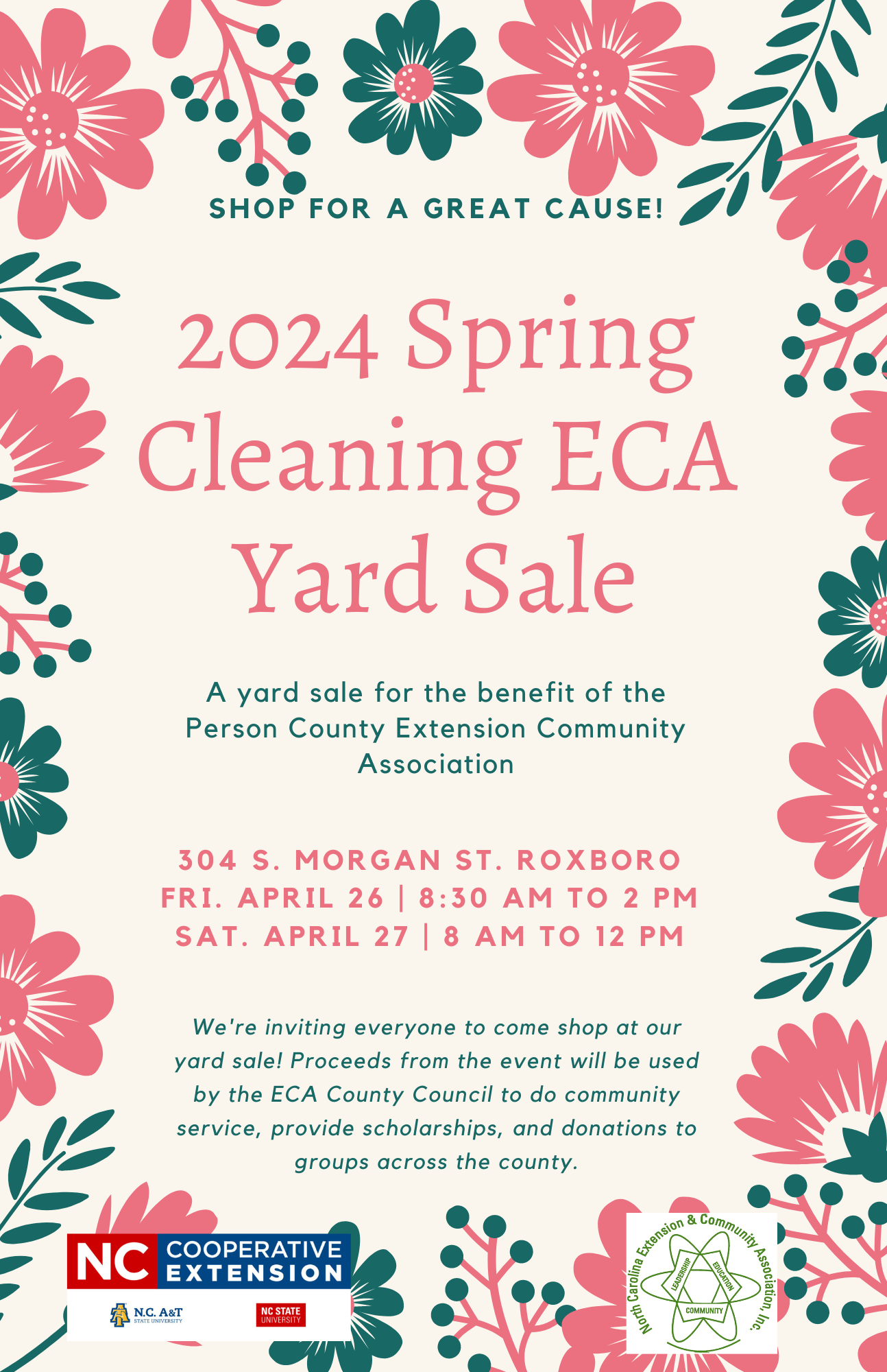 2024 Spring Cleaning ECA Yard Sale Flier