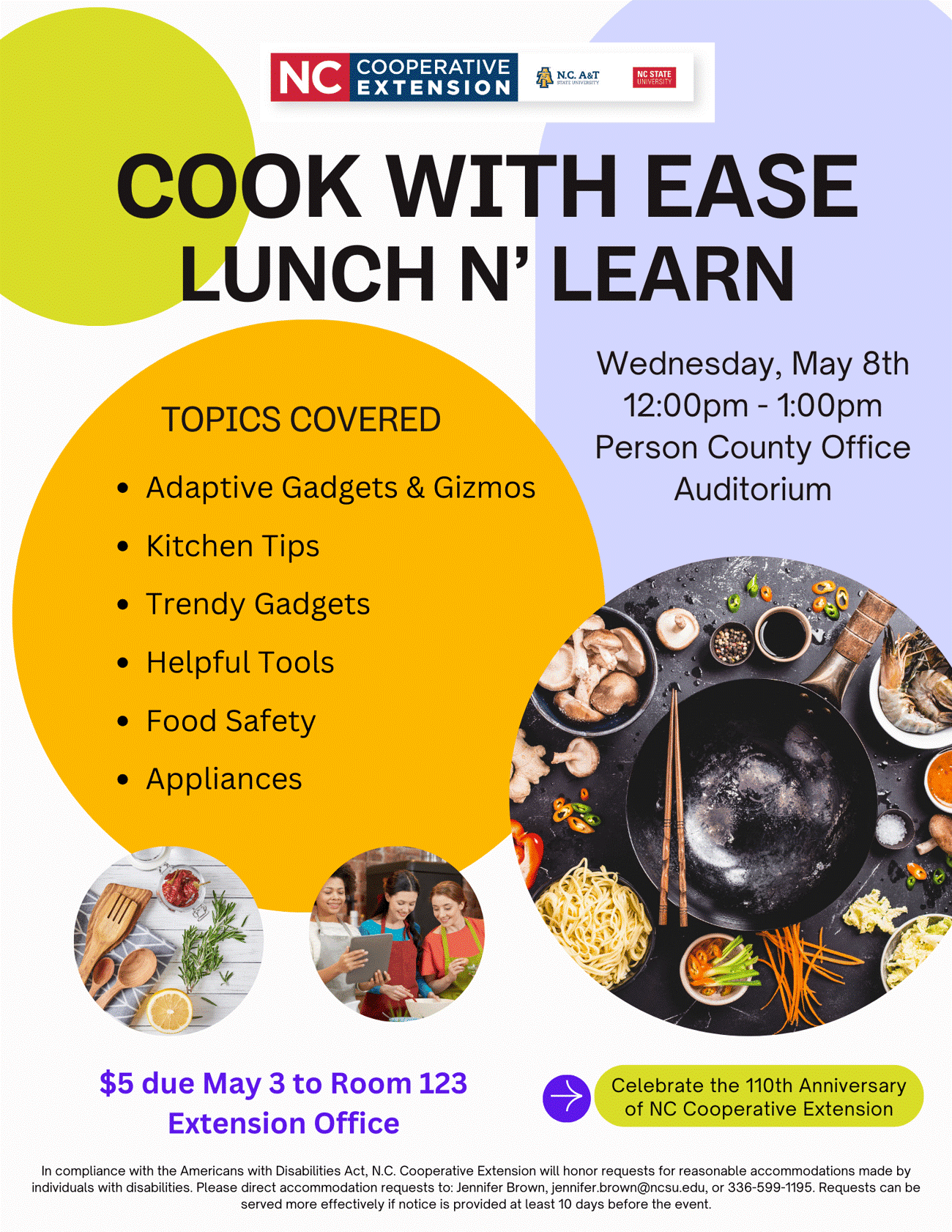 Cook with Ease Lunch and Learn May 8, 2024